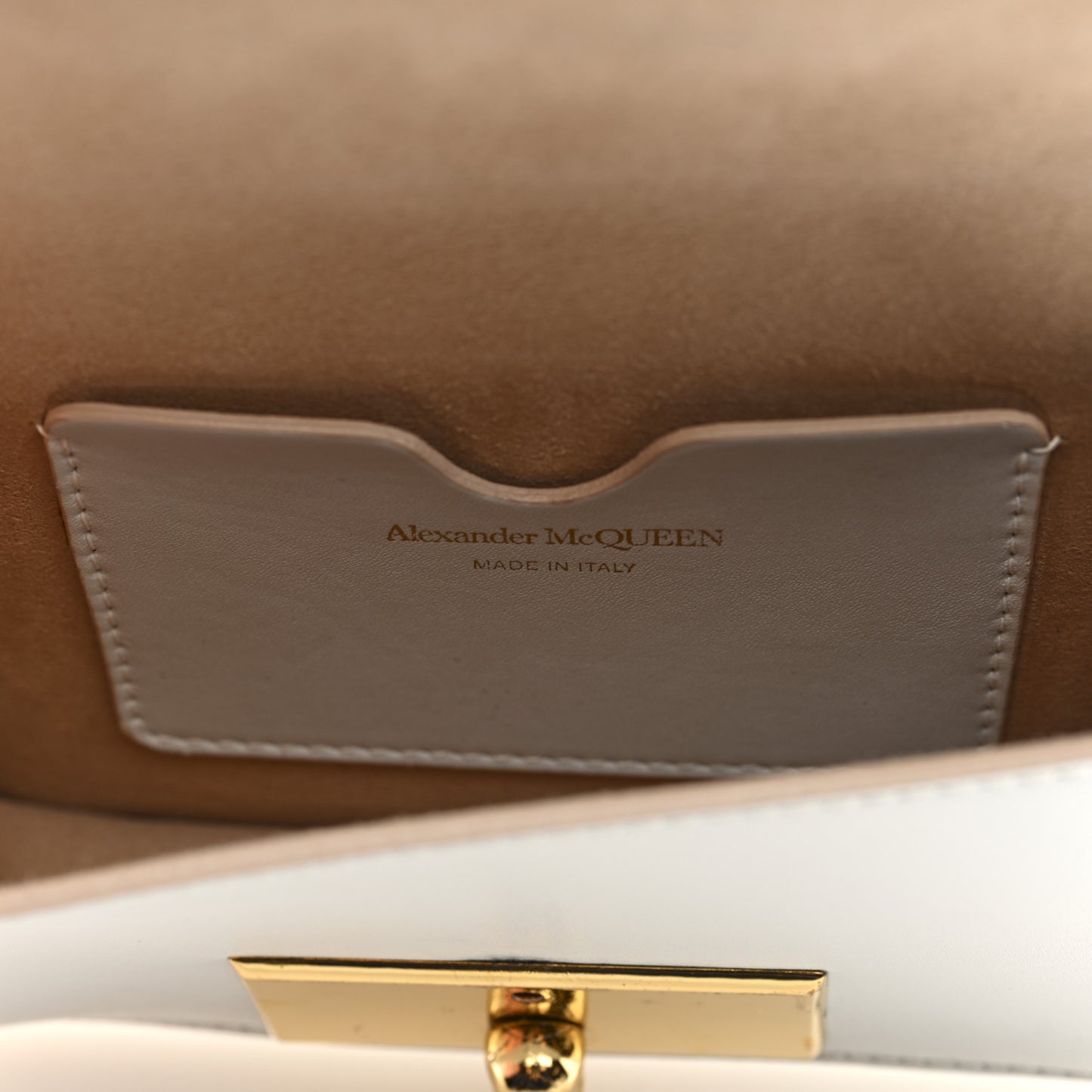 Calfskin Mini Skull Lock Shoulder Bag Deep Ivory