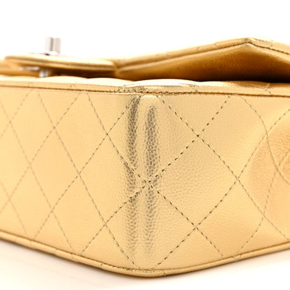 Chanel Metallic Caviar Quilted Top Handle East West Flap Gold 10 of 12