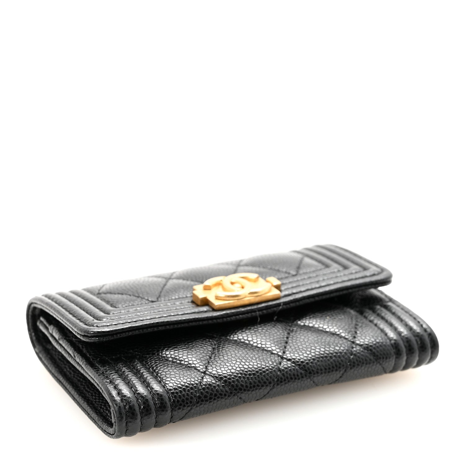Chanel Caviar Quilted Boy Flap Card Holder Black 4 of 8