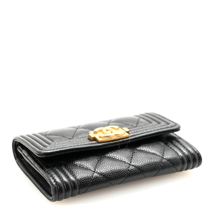 Chanel Caviar Quilted Boy Flap Card Holder Black 4 of 8