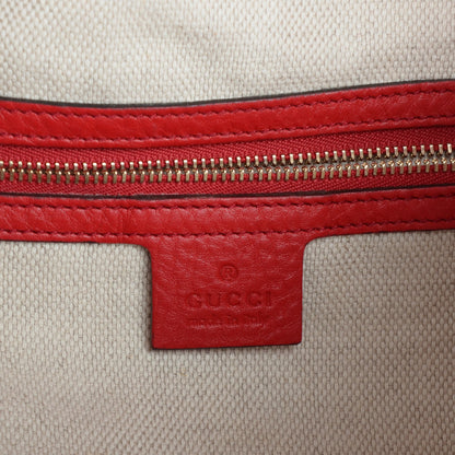 Gucci Pebbled Calfskin Medium Soho Shoulder Bag Red 6 of 7