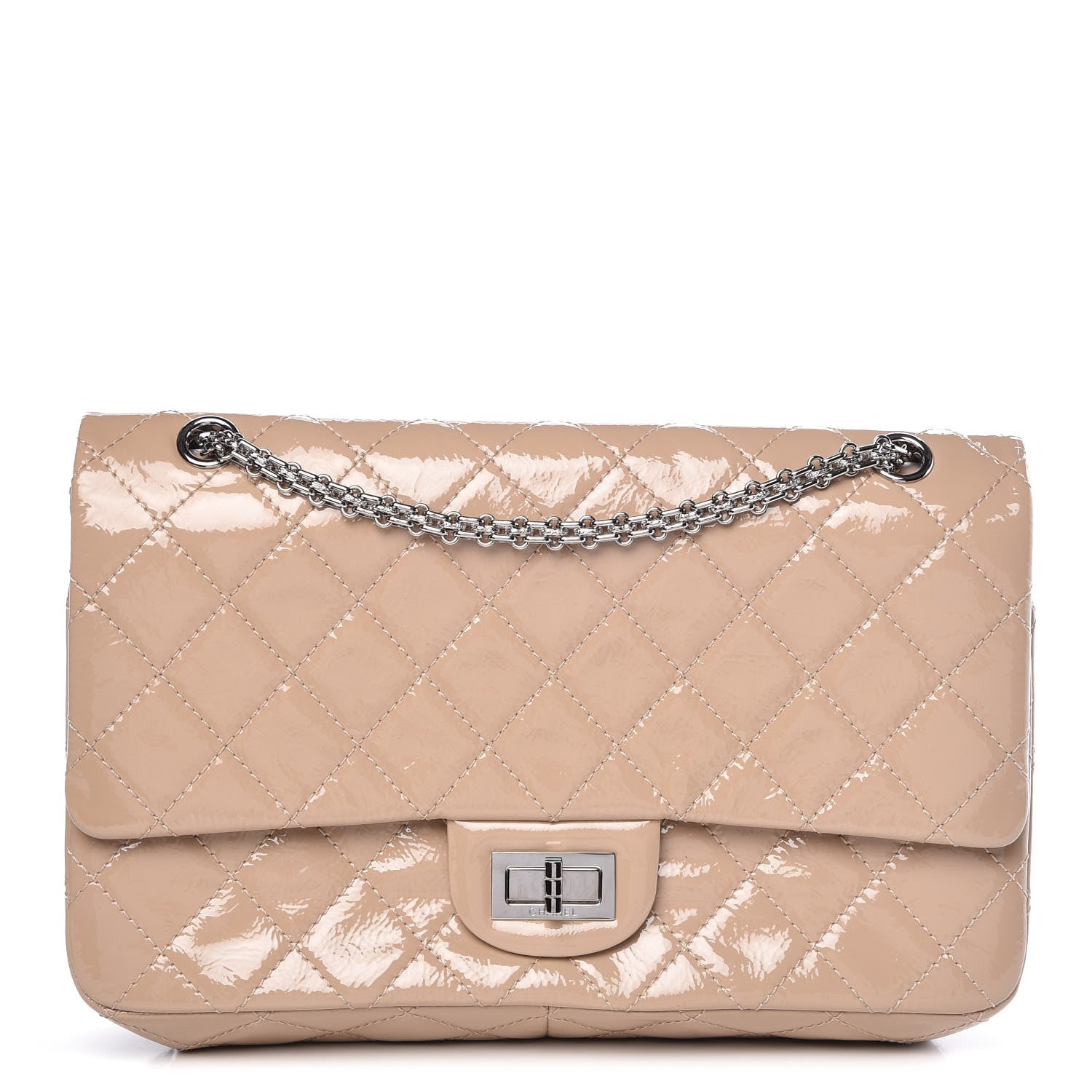 Chanel Distressed Patent Quilted 2.55 Reissue Flap 227 Beige 1 of 8