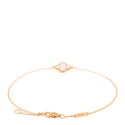 Van Cleef & Arpels 18K Yellow Gold Mother of Pearl Sweet Alhambra Bracelet 2 of 4