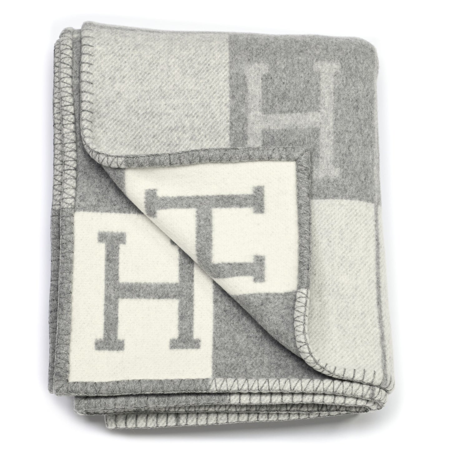 Wool Cashmere Avalon III Blanket Ecru Gris Clair