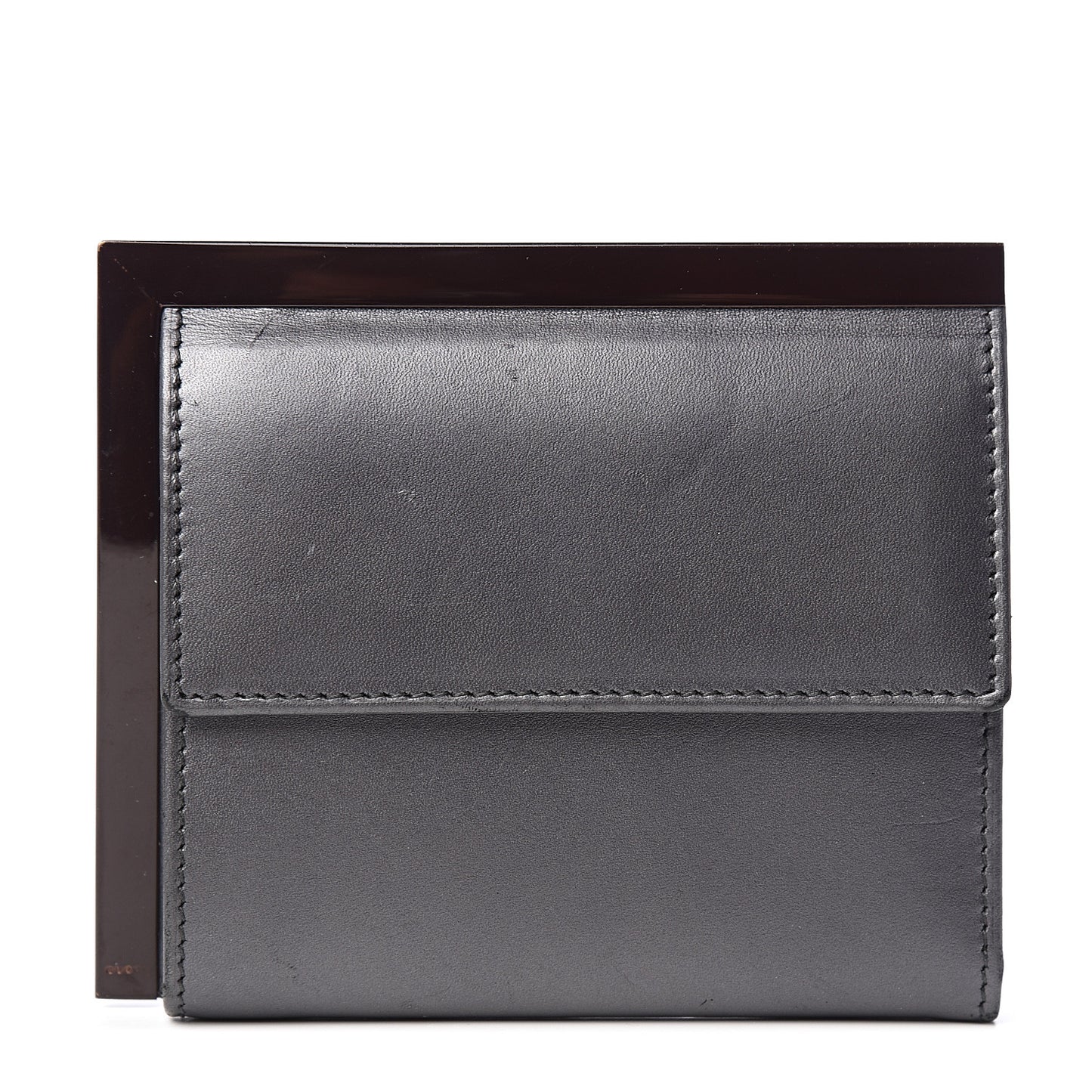 Calfskin Flap Wallet Grey