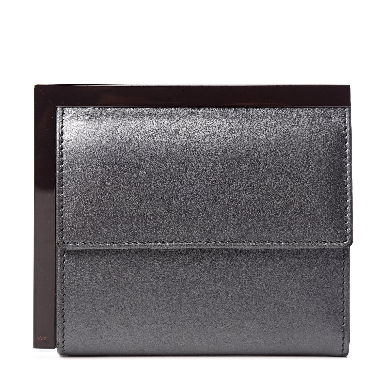 Gucci Calfskin Flap Wallet Grey 1 of 8