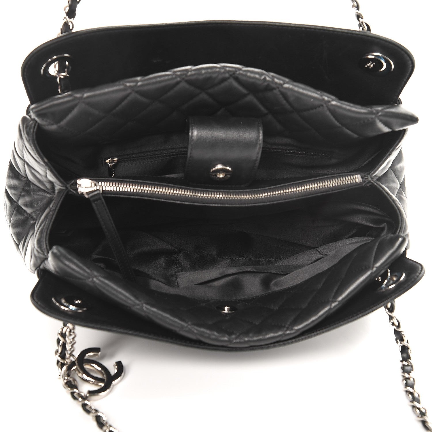 Chanel Lambskin Quilted 7 Large Tote Black 5 of 13