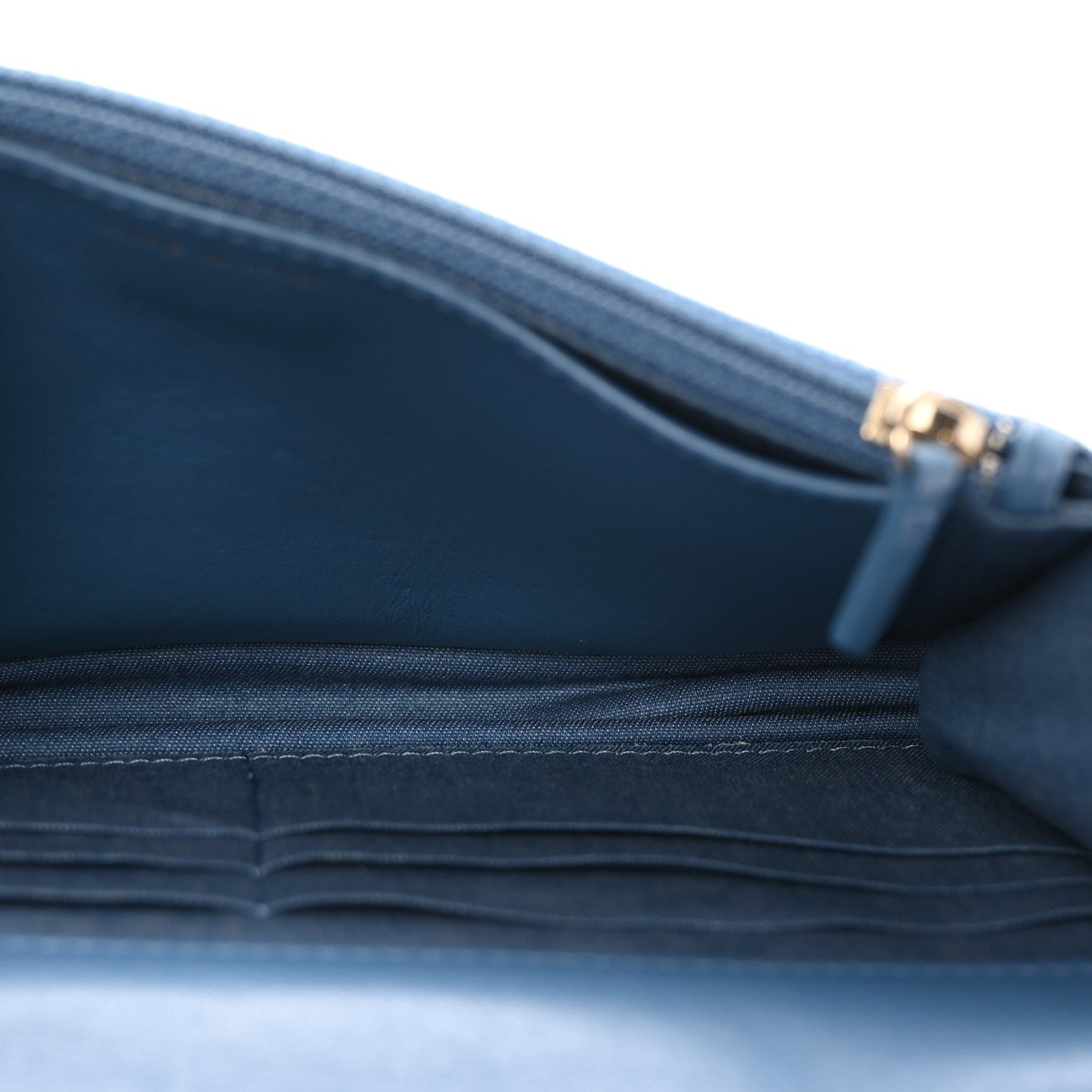 Chanel Denim Quilted CC Pearl Crush Wallet on Chain WOC Blue 5 of 11