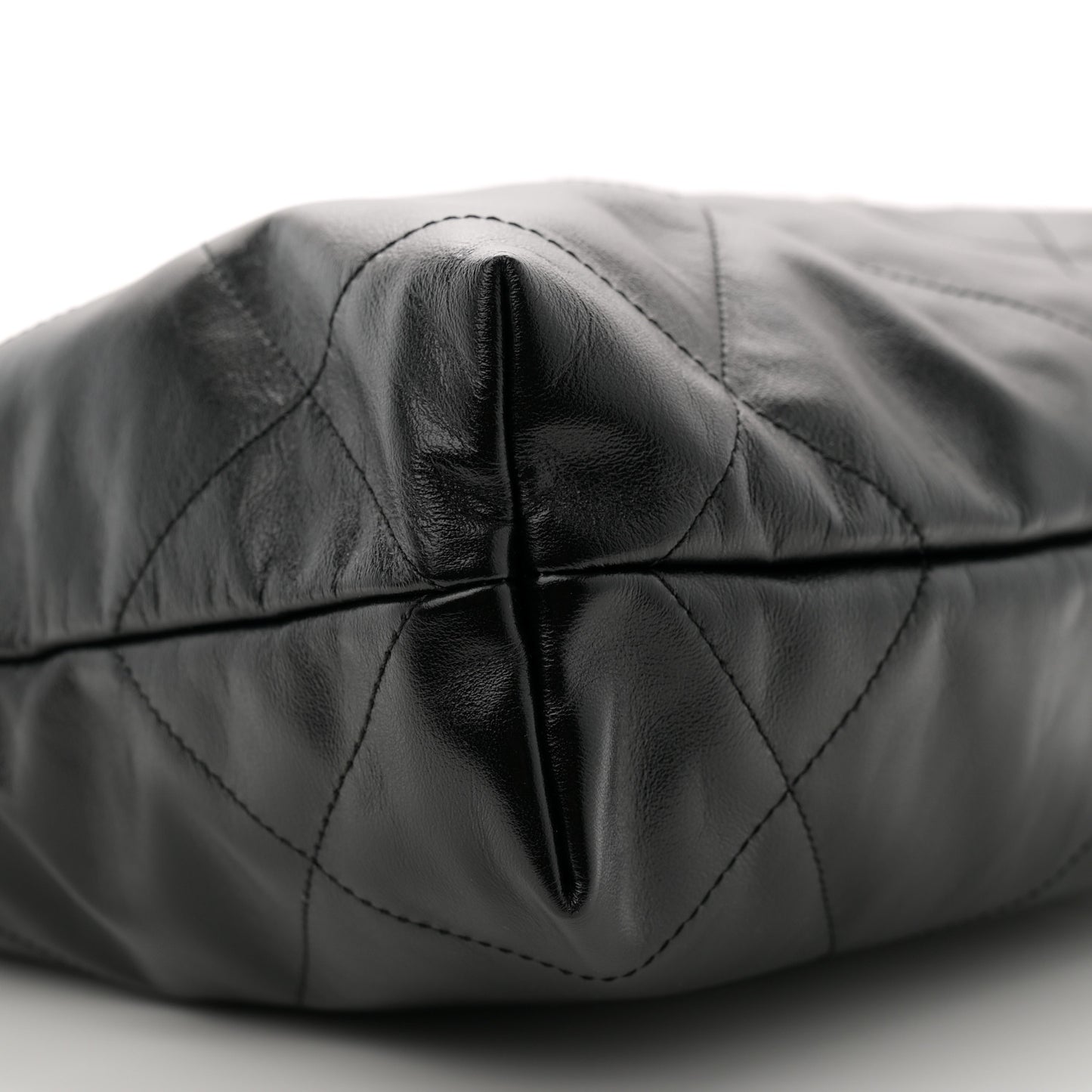 Shiny Calfskin Quilted Small Chanel 22 Black