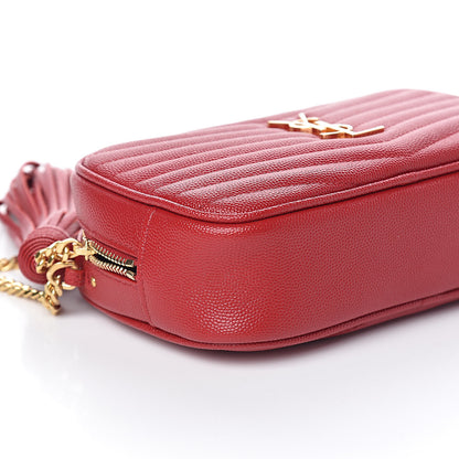 Saint Laurent Grain De Poudre Matelasse Monogram Mini Lou Camera Bag Eros Red 7 of 8