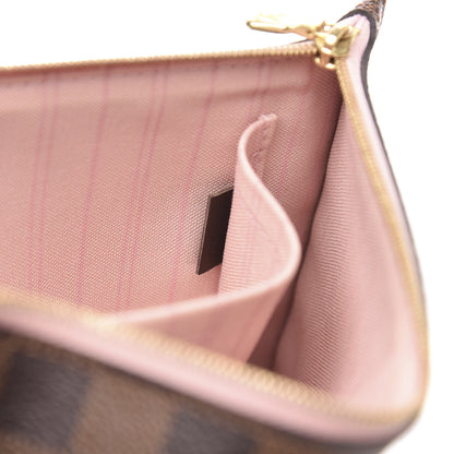 Louis Vuitton Damier Ebene Neverfull MM GM Pochette Rose Ballerine 7 of 9