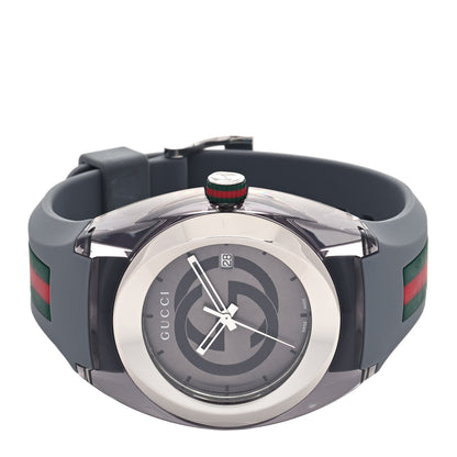 Gucci Stainless Steel Rubber 46mm Sync Web Quartz Watch Grey 2 of 4