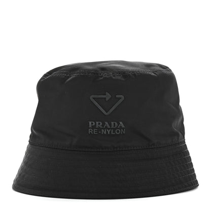 Prada Re-Nylon Rubber Logo Mens Bucket Hat L Black 6 of 8
