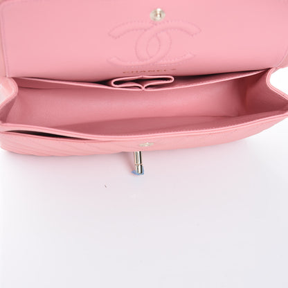 Chanel Caviar Chevron Quilted Small Double Flap Pink 5 of 8