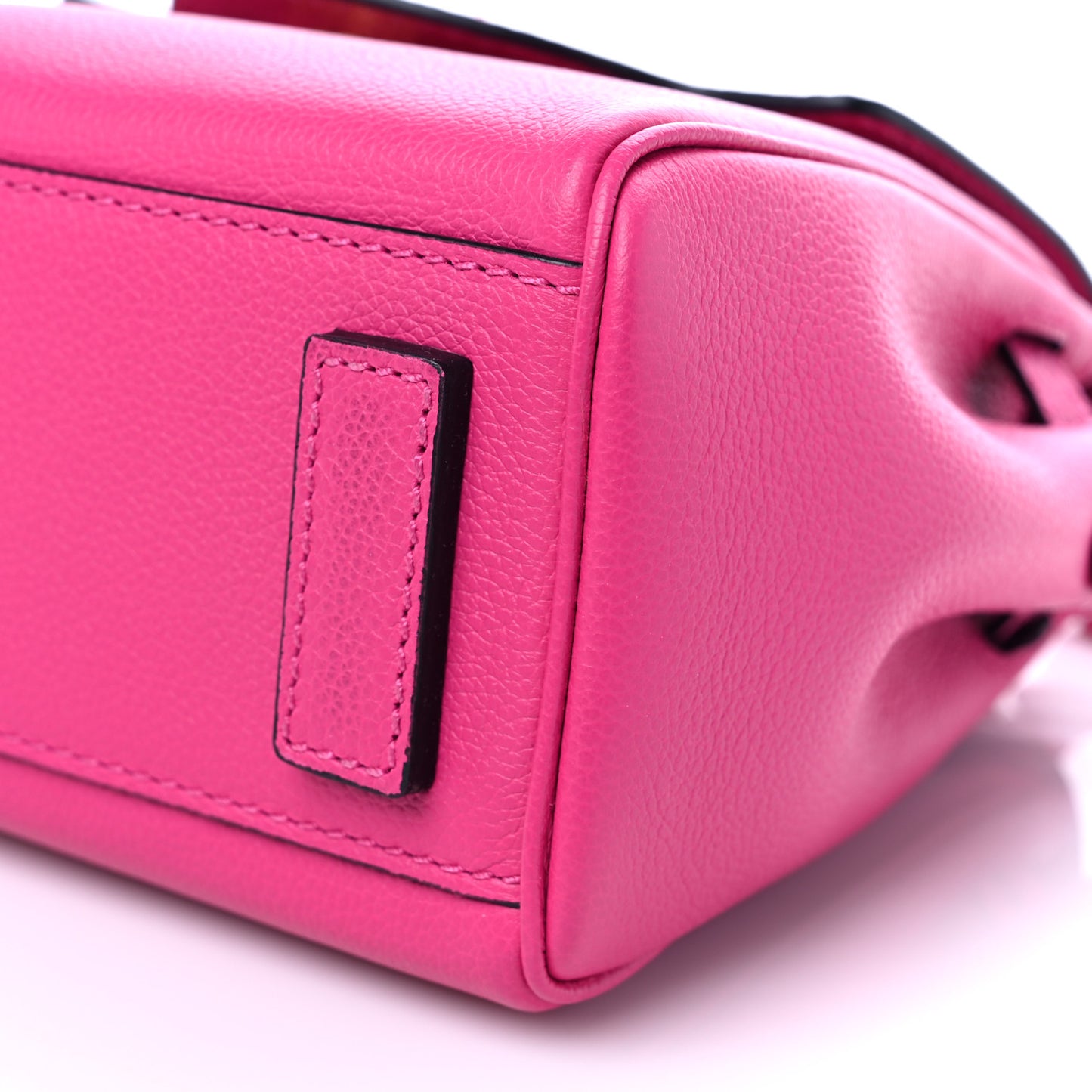 Grained Calfskin Medusa Small Top Handle Handbag Cerise