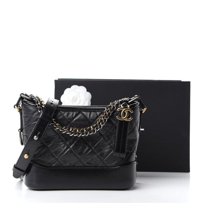 Chanel Aged Calfskin Quilted Small Gabrielle Hobo Black 11 of 11