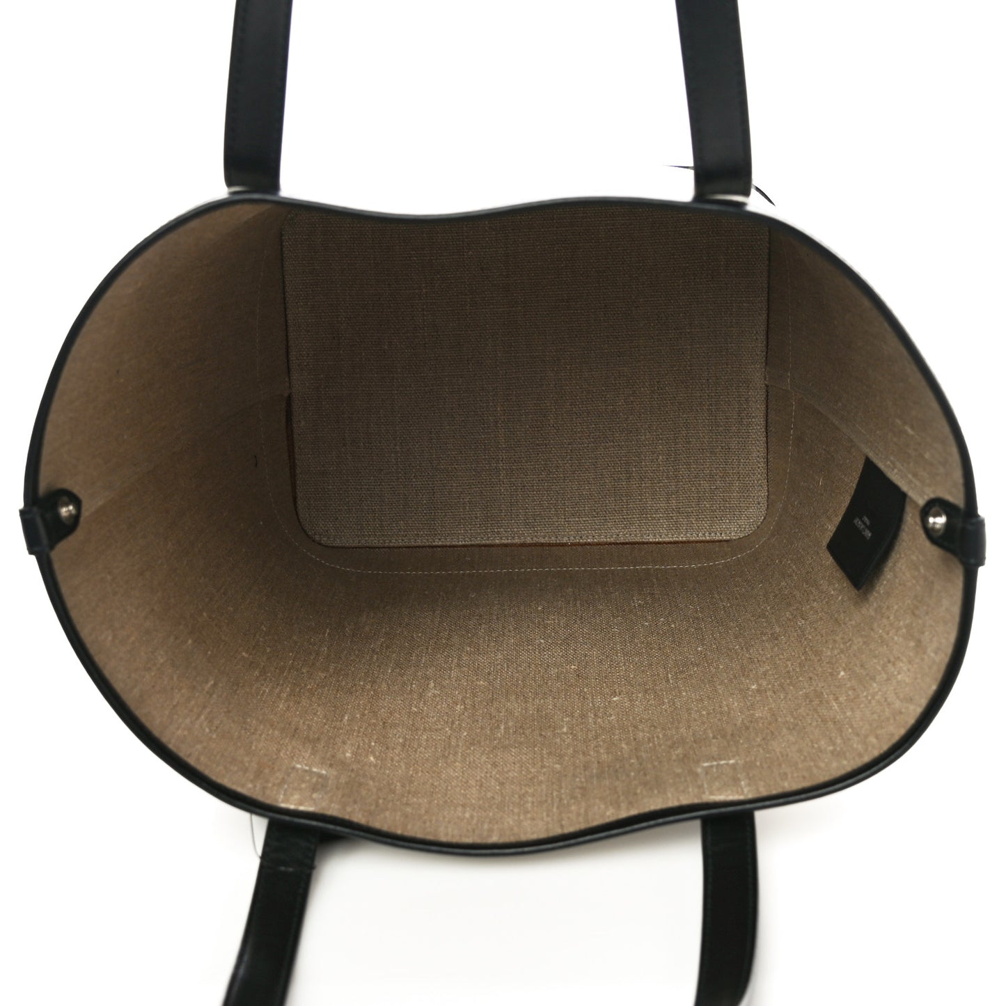 Canvas Calfskin Teddy Drawstring Shopping Tote White Black