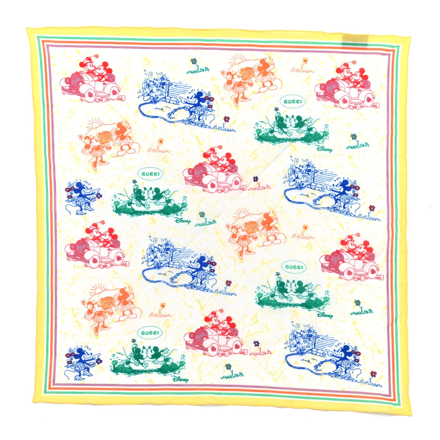 X DISNEY Cotton Mickey Minnie Mouse Scarf Multicolor