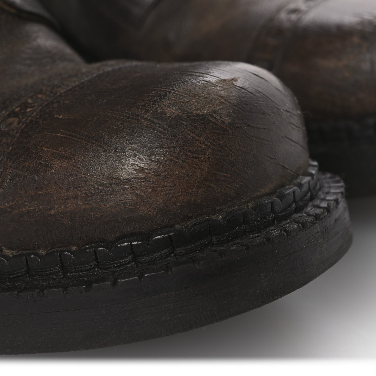 Antique Calfskin Buckle Boots 36.5 Cacao
