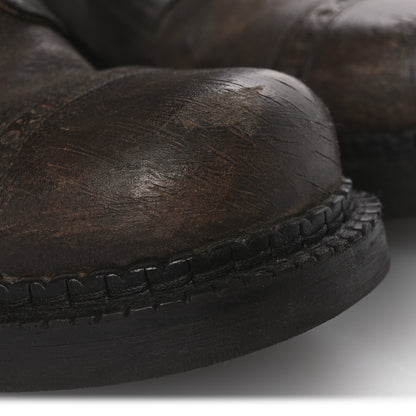 Miu Miu Antique Calfskin Buckle Boots 36.5 Cacao 12 of 14