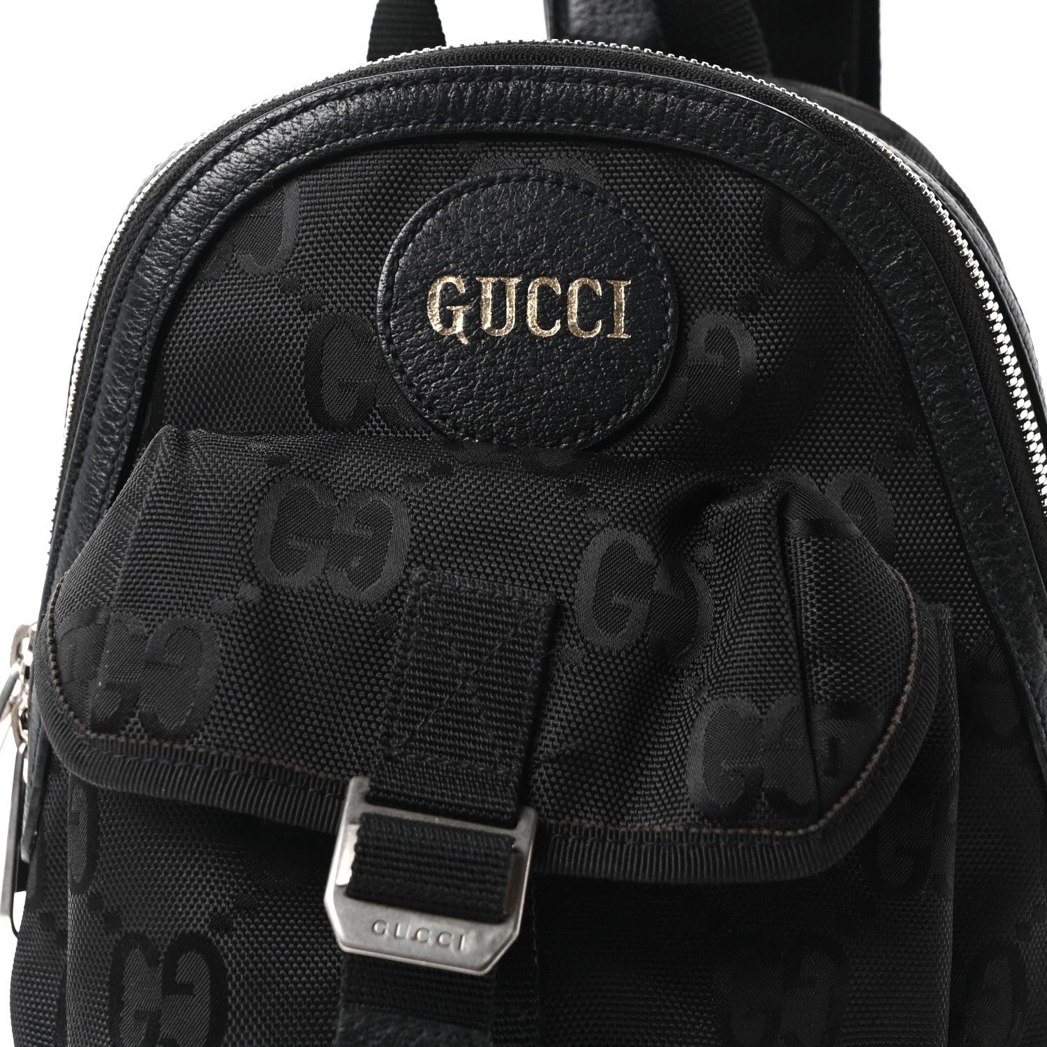 Gucci Econyl Nylon Monogram Off The Grid Sling Backpack Black