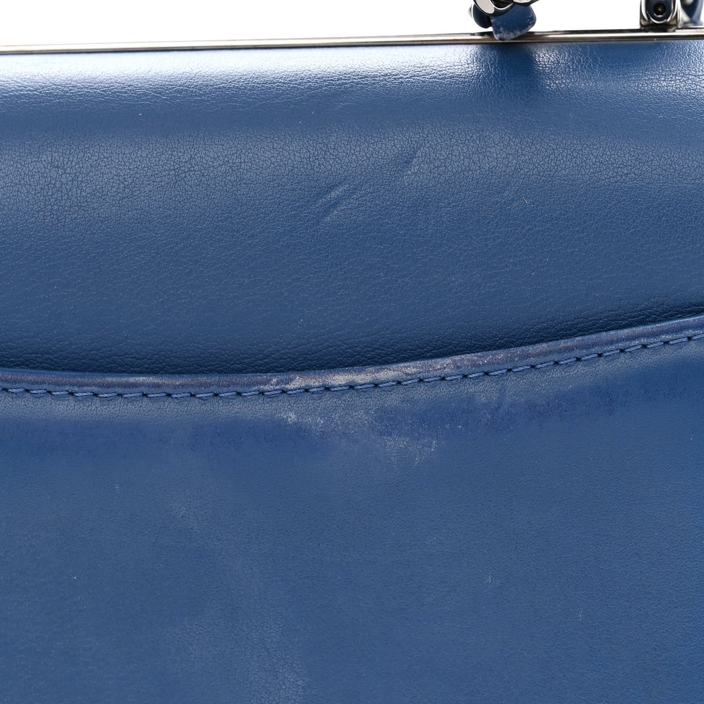 Calfskin Small Trendy CC Dual Handle Flap Bag Blue
