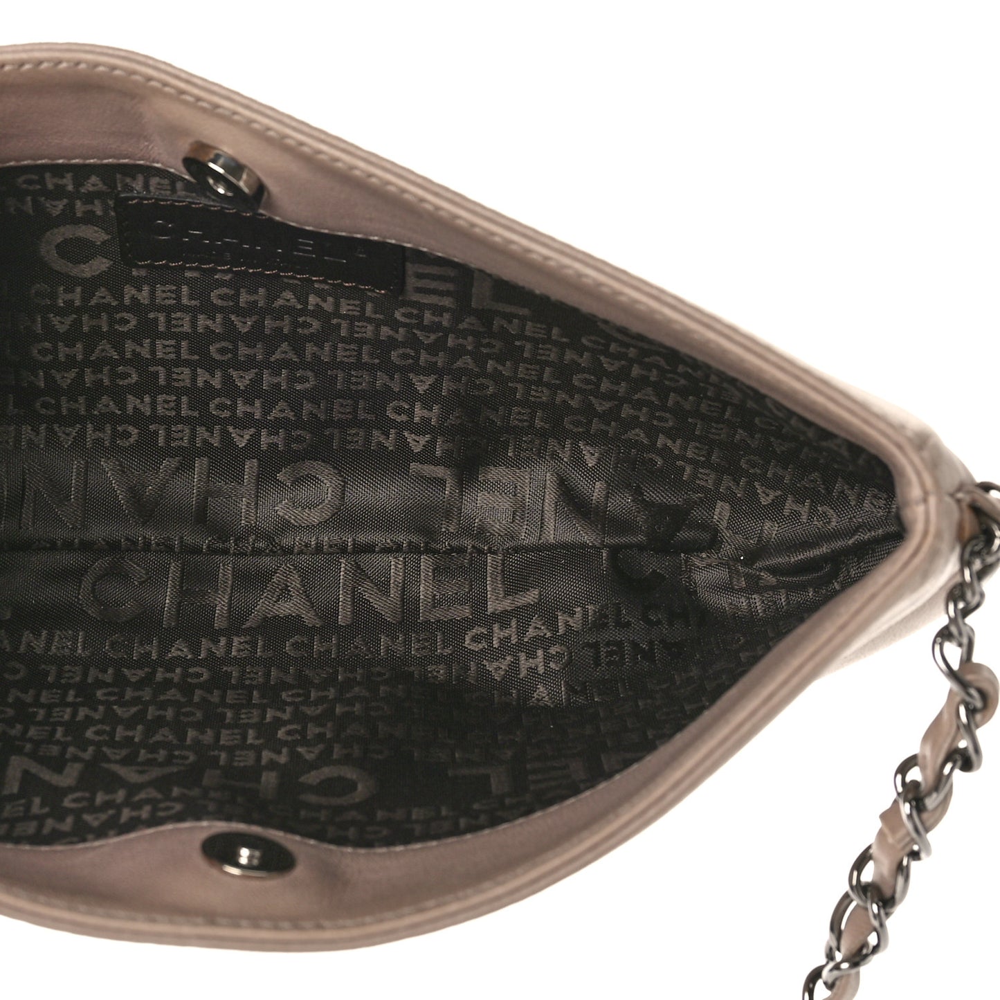 Lambskin Flat Shoulder Bag Beige