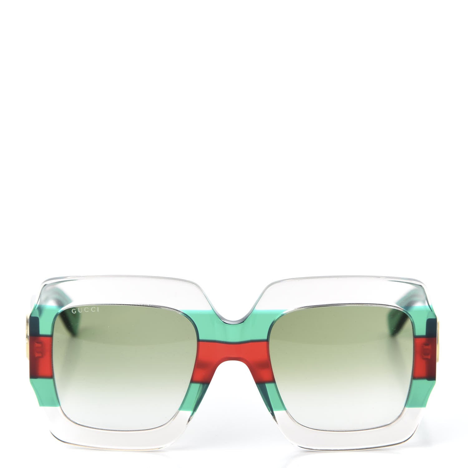 Gucci Square Web Frame GG0178S Sunglasses Green Red 2 of 8