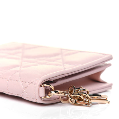 Christian Dior Lambskin Cannage Small Lady Dior Flap Card Holder Light Pink 12 of 13
