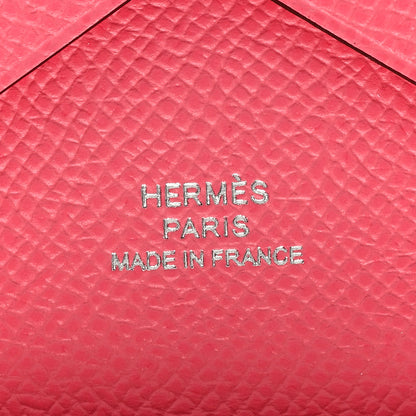 Hermes Epsom Calvi Duo Card Case Rose Azalee 6 of 6