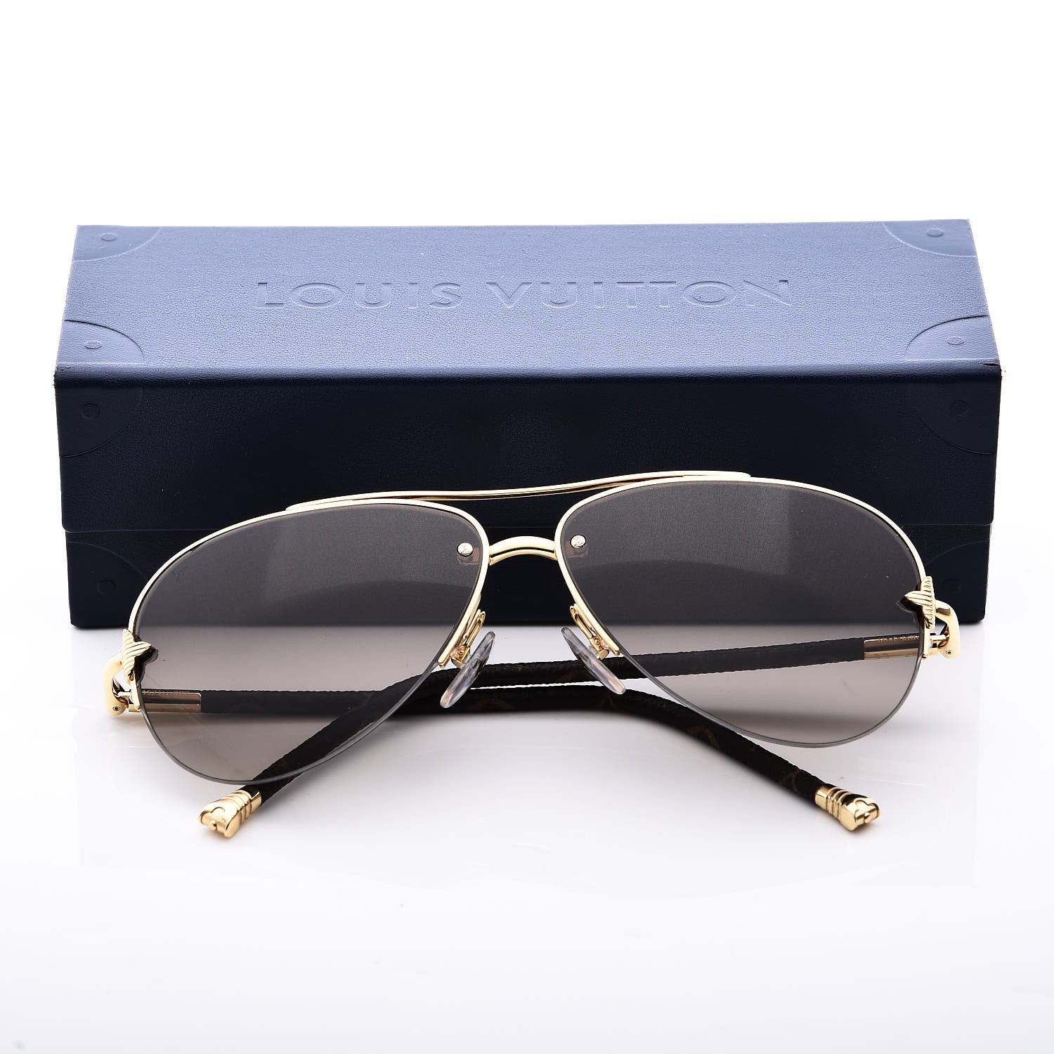 Louis Vuitton Monogram Petite Viola Pilote Aviator Sunglasses Z0571U Brown 7 of 7