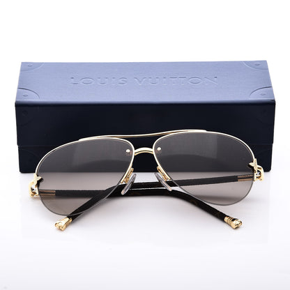 Louis Vuitton Monogram Petite Viola Pilote Aviator Sunglasses Z0571U Brown 7 of 7