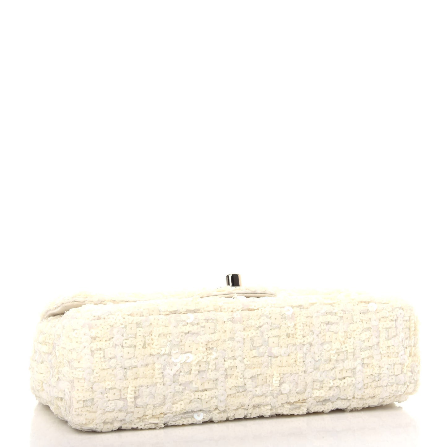 Sequin Mini Rectangular Flap White