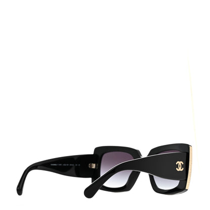 Chanel Acetate Rectangle Sunglasses 5435 Black 4 of 8