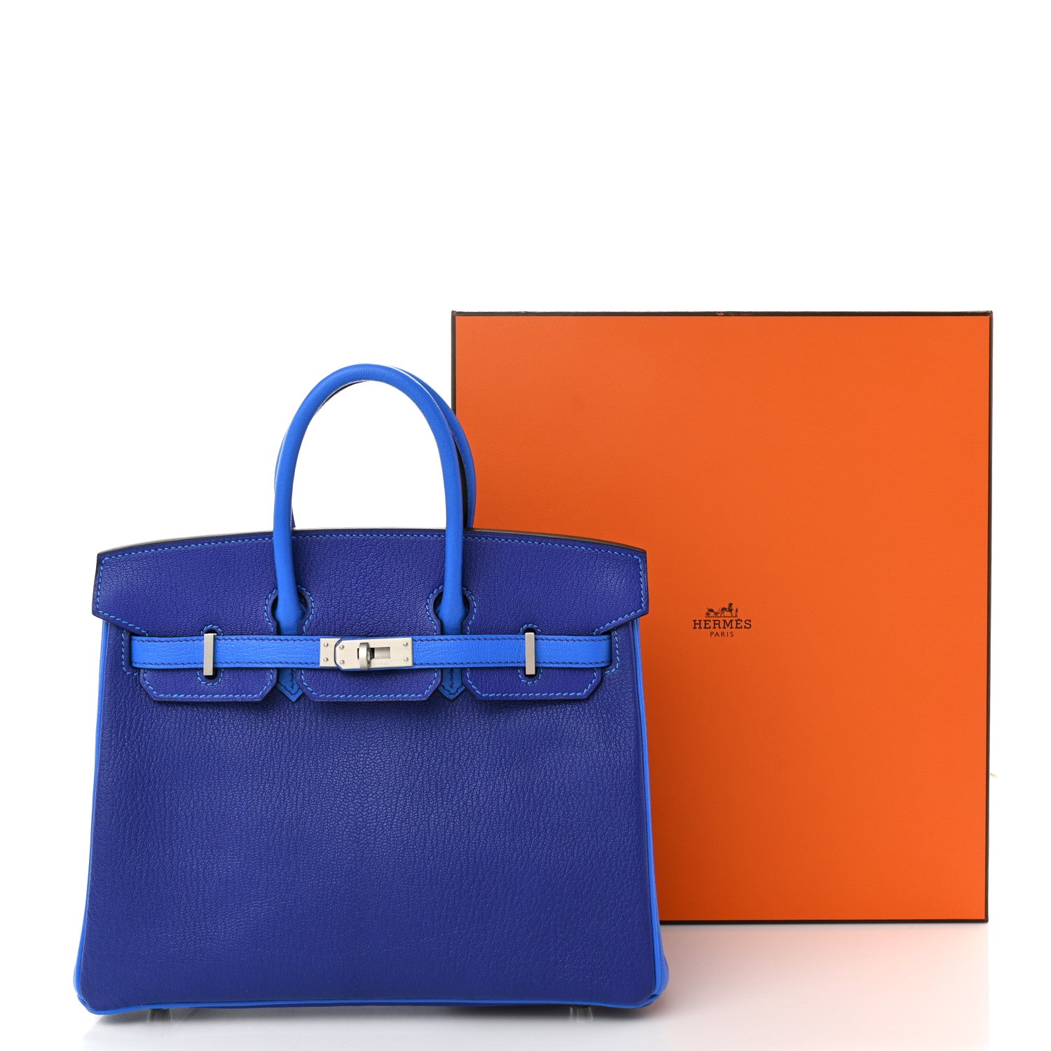 Hermes Chevre Mysore Horseshoe Birkin 25 Bleu Electrique Bleu Izmir 11 of 11