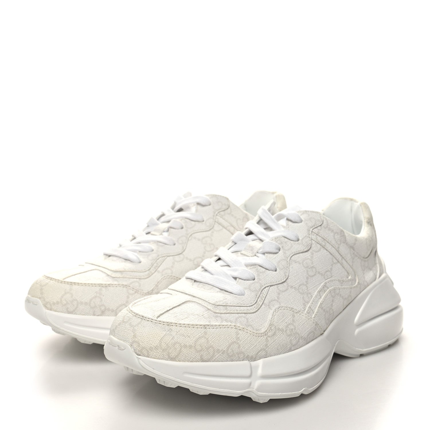 Gucci Tessuto Monogram GG Supreme Printed Mens Gucci Run Sneakers 8 White 3 of 10