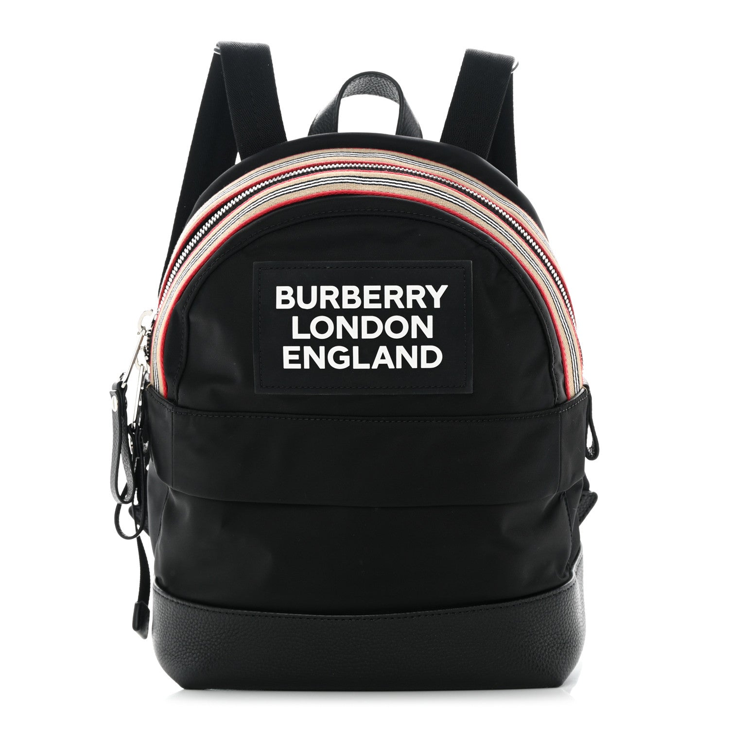 Burberry Econyl Logo Print Check Childrens Nico Backpack Black 1 of 12