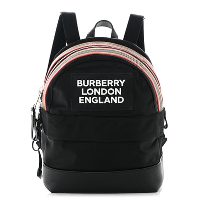 Burberry Econyl Logo Print Check Childrens Nico Backpack Black 1 of 12
