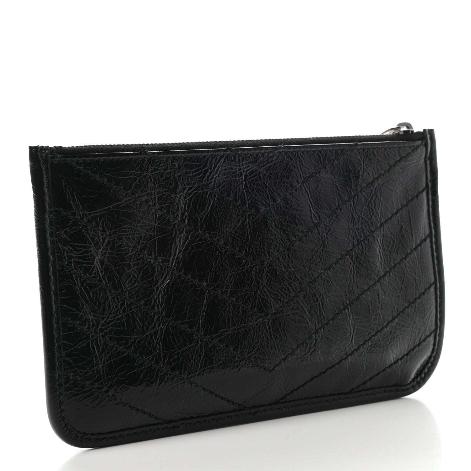 Saint Laurent Crinkled Calfskin Matelasse Monogram Niki Bill Pouch Black 3 of 7