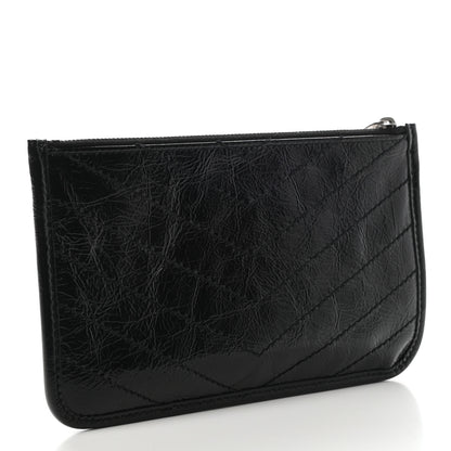 Saint Laurent Crinkled Calfskin Matelasse Monogram Niki Bill Pouch Black 3 of 7