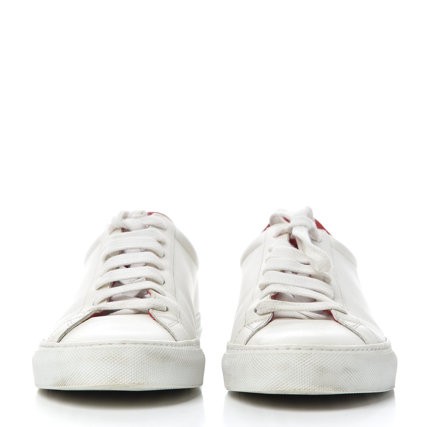 Calfskin Womens Urban Street Sneakers 38 White Red