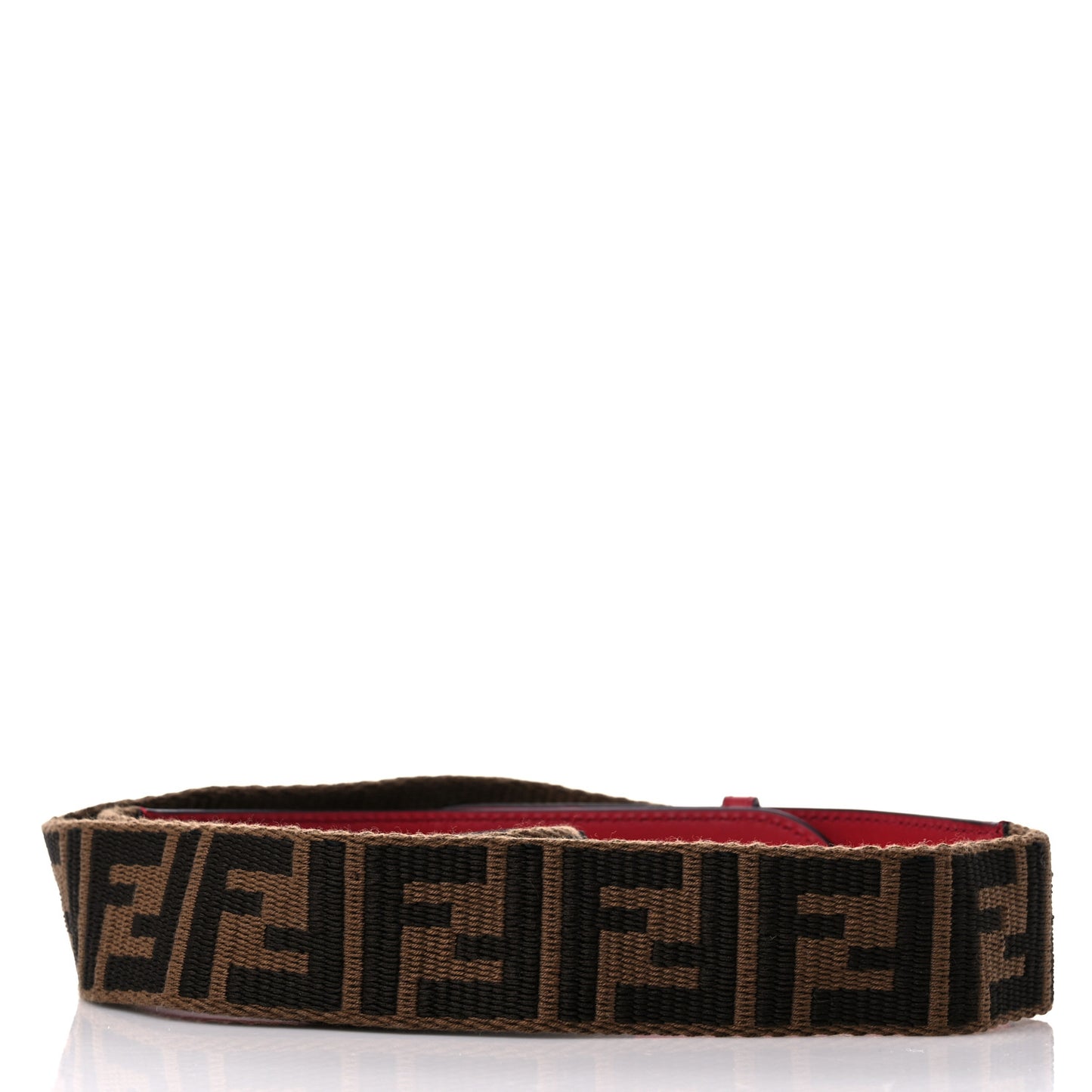Ribbon Vitello Century FF 1974 Studded Strap You Fango Marrone Fragola