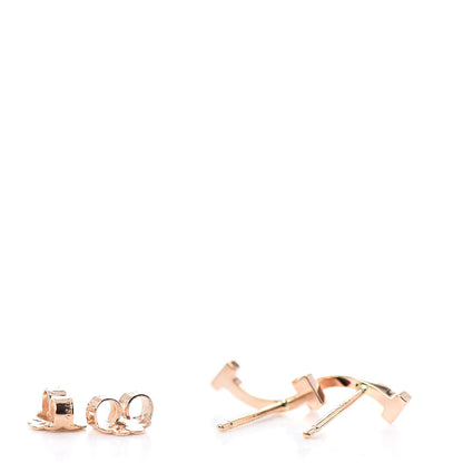 Tiffany 18K Rose Gold T Smile Stud Earrings 3 of 4
