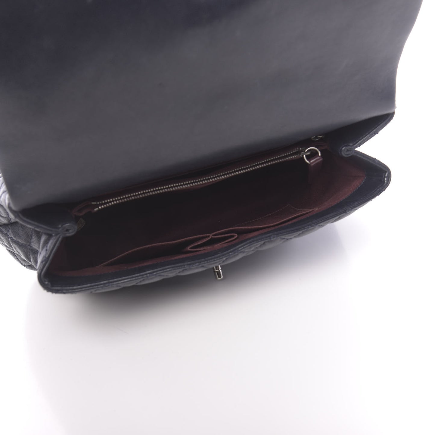Caviar Quilted Medium Coco Handle Flap Navy Blue