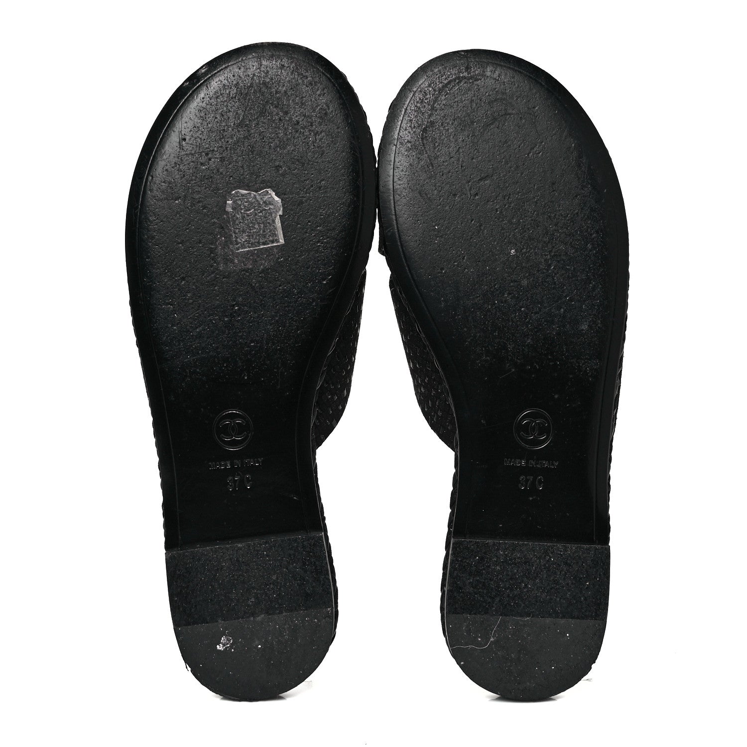 Chanel Fabric Mule Sandals 37 Black 5 of 9
