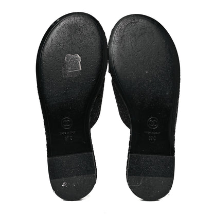 Chanel Fabric Mule Sandals 37 Black 5 of 9