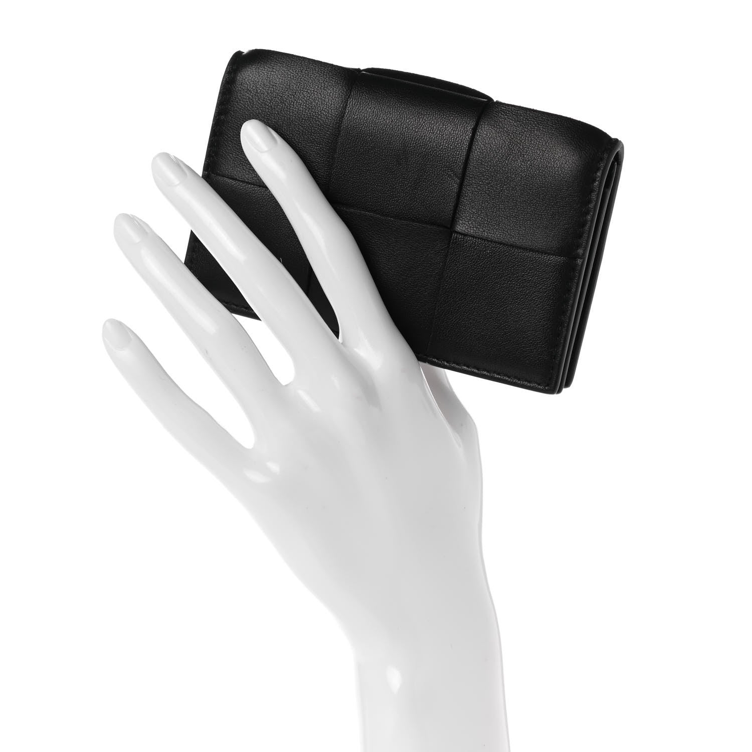 Bottega Veneta Nappa Maxi Intrecciato Card Holder Wallet Black 2 of 8
