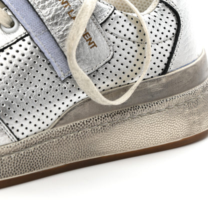Saint Laurent Calfskin Perforated Womens SL24 Sneakers 37 Argento 10 of 11