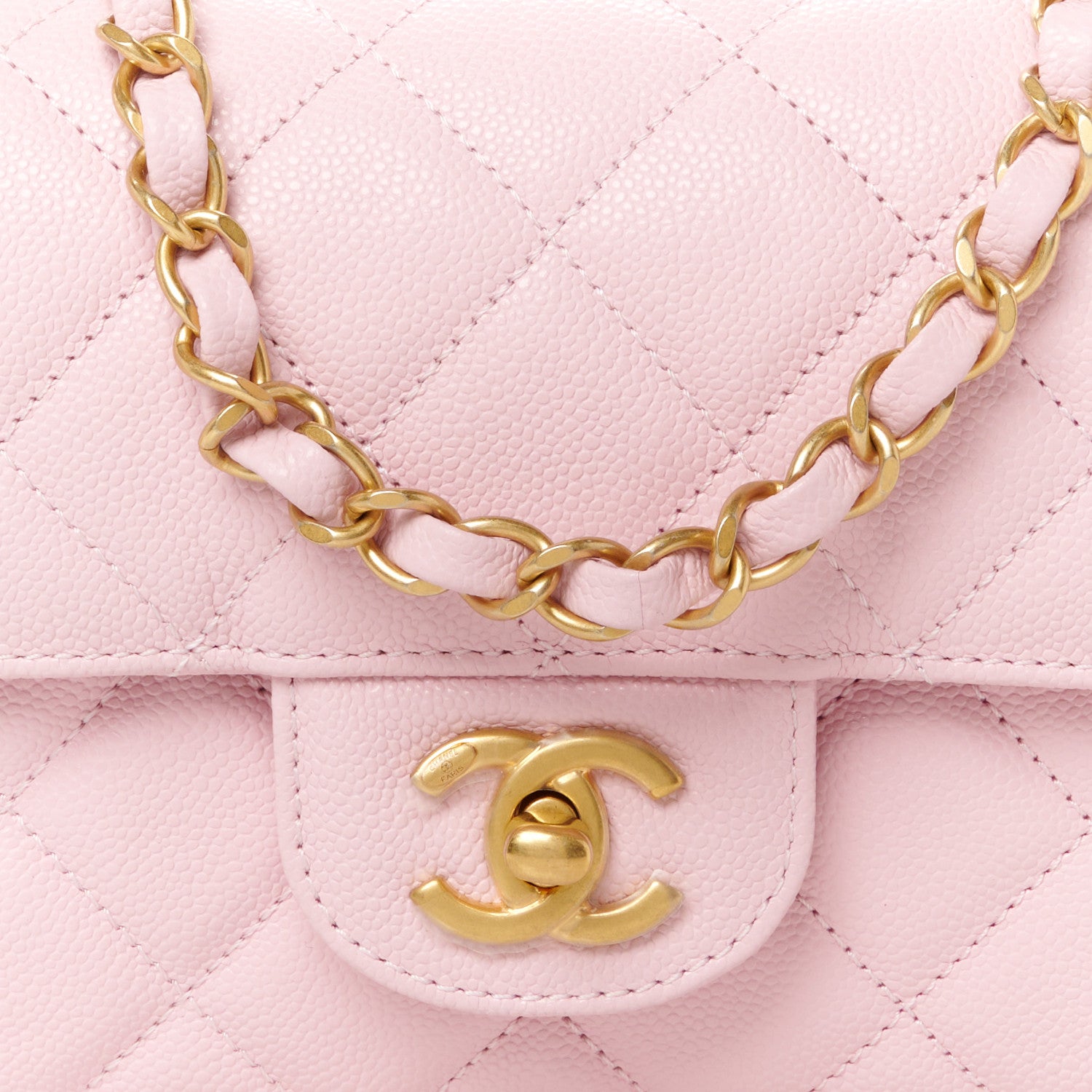 Chanel Caviar Quilted Mini Flap Light Pink 9 of 11