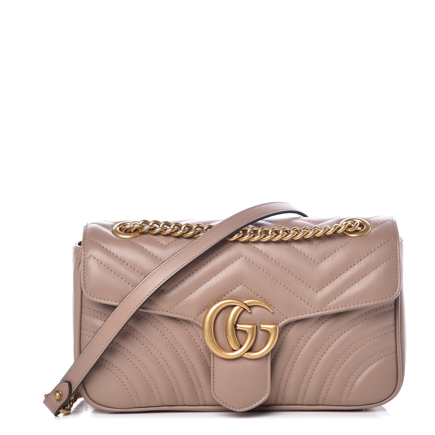 Calfskin Matelasse Small GG Marmont Shoulder Bag Porcelain Rose